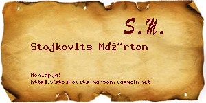 Stojkovits Márton névjegykártya